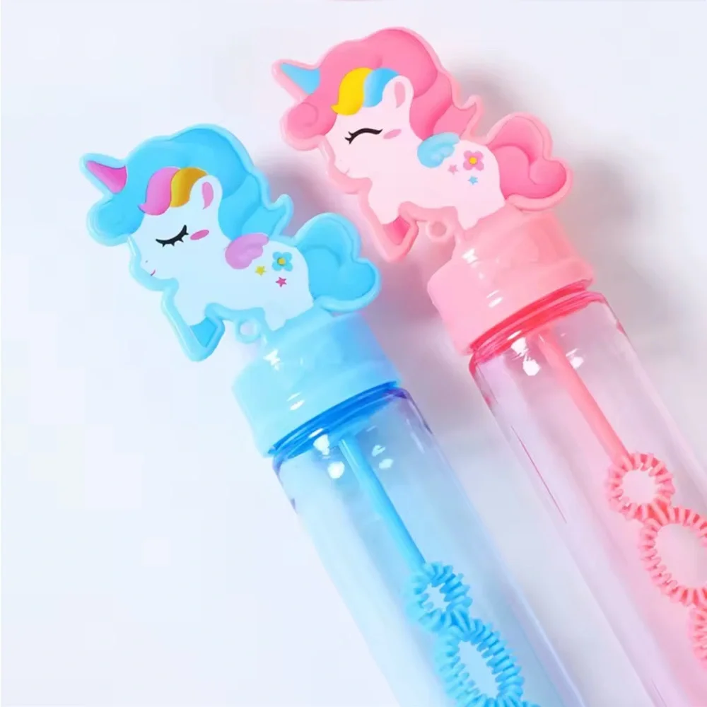 Refillable Unicorn Bubble Wands Set of 8- Pink & Blue